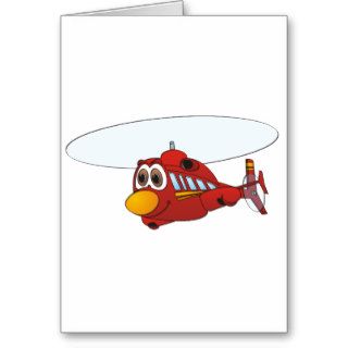 Red Helicopter Cartoon Card