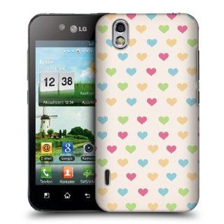 Head Case Designs White Bg Assorted Heart Pattern Back Case for LG Optimus Black P970 Cell Phones & Accessories