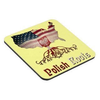 Polish Roots with American Map Cork Coasters