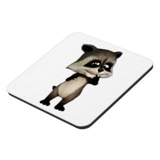 Rocky the Cute Cartoon Raccoon Coasters