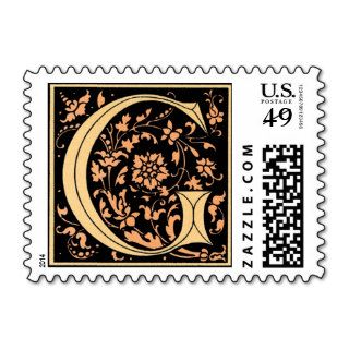 Vintage Black & Gold Letter ‘G’   Stamp