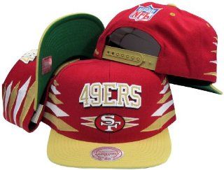 Mitchell & Ness San Francisco 49ers Red Gold Retro Diamond Snapback Adjustable Hat : Sports Fan Baseball Caps : Sports & Outdoors
