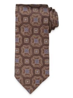 Paul Fredrick Men's Medallion Woven Italian Silk Tie Brown Long at  Mens Clothing store: Neckties