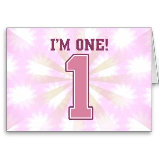 Big Pink Number One, Girl's First Birthday Cards