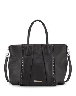 Dally Studded Leather Tote Bag, Black