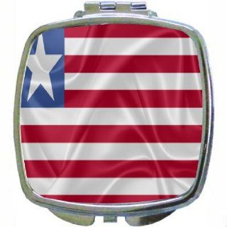 Rikki KnightTM Liberia Flag Design Compact Mirror : Personal Makeup Mirrors : Beauty