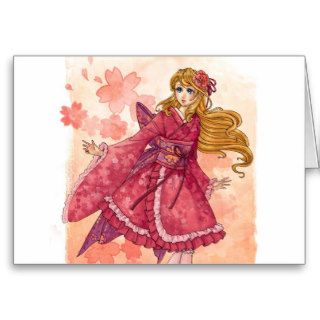 Anime Kimono Wa Lolita girl Cards