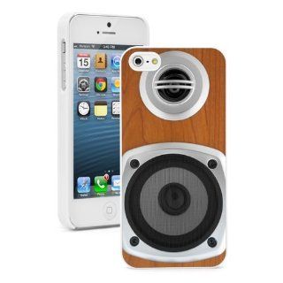 Apple iPhone 5 5S White 5W648 Hard Back Case Cover Color Wood Framed Speakers: Cell Phones & Accessories