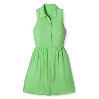 Merona Womens Woven Sleeveless Shirt Dress   Pristine Green   12