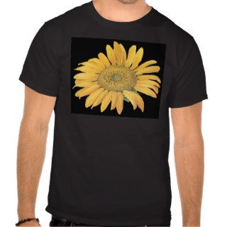 sunflower black background t shirt