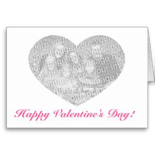White Cut Out Heart Shape Photo Template Greeting Card
