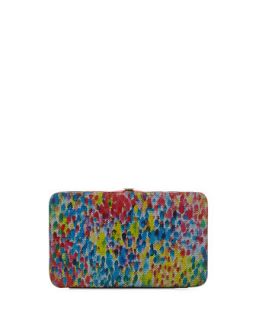 Confetti Print Leather Frame Wallet