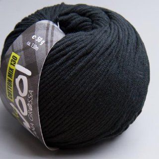 Lana Grossa McWool Cotton Mix 130   118 schwarz 50g Wolle: Küche & Haushalt