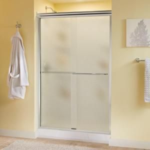 Delta Simplicity 47 3/8 in. x 70 in. Sliding Bypass Shower Door in Polished Chrome with Frameless Pebbled Glass 159214