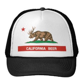Funny California Beer State Flag Trucker Hat
