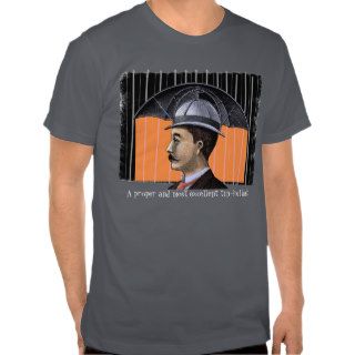 Man with umbrella hat tee shirts