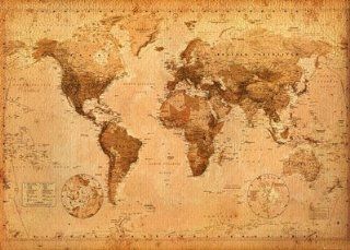 Riesenposter 'Antike Weltkarte', Größe: 140 x 99 cm: Küche & Haushalt