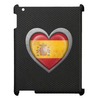 Spanish Heart Flag Steel Mesh Effect iPad Covers