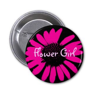 Flower Girl Pinback Buttons