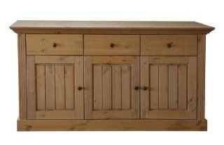 Steens Furniture 3170250088001F Sideboard Monaco, 3 türig, 3 Schubladen, 78 x 145 x 46.5 cm Kiefer massiv, komplett gelaugt: Küche & Haushalt