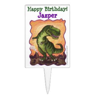 TRex Dino Ar Personalized Happy Birthday Cake Picks