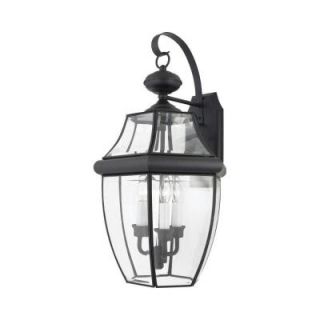 Filament Design 3 Light 13.00 in. Outdoor Mystic Black Clear Glass Wall Mount Light CLI GH8009215