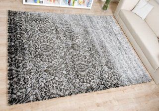 Designer Teppich Plazza Used Look grau / schwarz, Größe Auswählen:165 x 235 cm: Küche & Haushalt