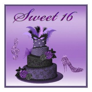 Sweet 16 Purple Diva Cake, Sparkle High Heels Announcement