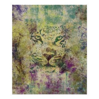 Hipster Leopard Fine Art Urban Grunge Watercolor Posters