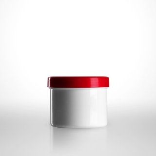 5 x Salbenkruke (Salbendosen) weiss / 150g bzw. 185ml / Schraubdeckel rot / PP (€ 1,30 pro Stk.): Drogerie & Körperpflege
