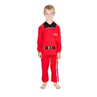 Kid's Shirt Feuerwehr Pyjama Schlafanzug rot, 2 teilig, Größe:116: Spielzeug