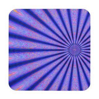 Vibrant Rays of Color Blue Digital Art Beverage Coaster