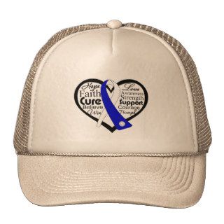ALS Lou Gehrig's Disease Heart Ribbon Collage Mesh Hat