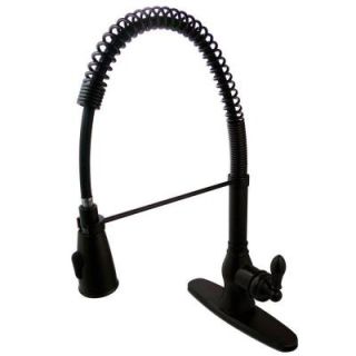 Kingston Brass Single Handle Spring Spout Pull Down Sprayer Kitchen Faucet in Oil Rubbed Bronze HGS8895ACL