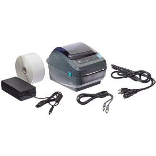 Zebra GX420d Monochrome Desktop Direct Thermal Printer Bundle with Label Roll and Extended Three Year Limited Warranty: Industrial & Scientific