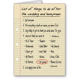 HER LIST   Thanks Veil Sponsor   FUNNY Greeting Card