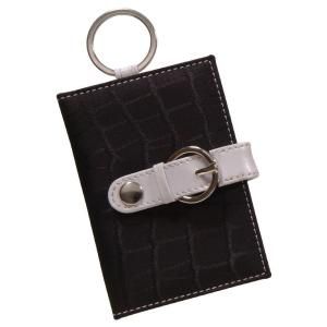 The Hillman Group Black Leather Mini Wallet Key Chain 701337