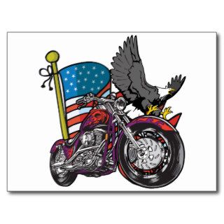 American Biker Eagle Post Card