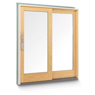 Andersen 400 Series Frenchwood 59 1/4 in. x 79 1/2 in. Pine Interior Gliding Patio Door with Low E4 Glass 9117172