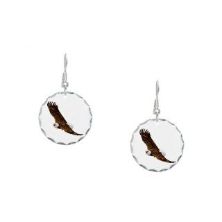 Earring Circle Charm Bald Eagle Flying: Artsmith Inc: Jewelry