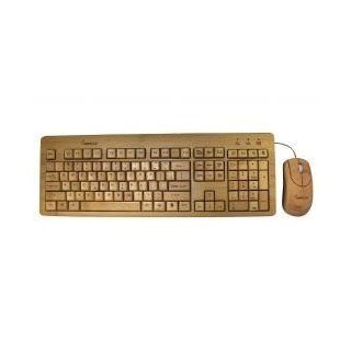 Impecca Usa Bamboo Keyboard Mouse Usb Cable 100 Percent Natural Biodegradable Bamboo: Computers & Accessories