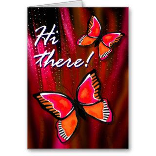 Butterfly Ribbons Hi There card (red)