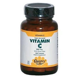 Country Life   Vitamin C with Rose Hips Time Release 500 mg.   100 Tablets ( Multi Pack): Health & Personal Care