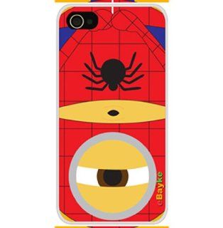 ke DCM 22 Apple iPhone 4S 4G iPhone4 At&t Sprint Verizon Funny Cartoon Movie Despicable Me Cute Minions Minion as Spider Man Pattern Snap on Protective Skin Case Cover Cell Phones & Accessories