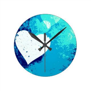 Hearts   Electric Blue  Wall Clocks