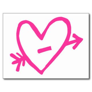Doodle Pink Cupid's Heart Post Cards