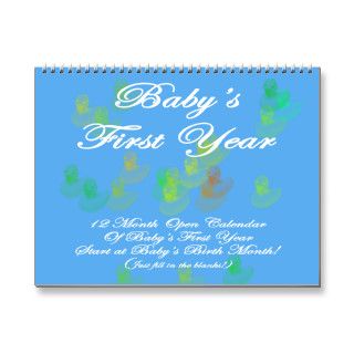 Baby's First Year Blue Calendar