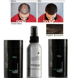 Bundle 4 Items: Revolution Natural 2 Light Brown Hair Fibers + Hold Spray + Brilliance Comb : Facial Moisturizers : Beauty