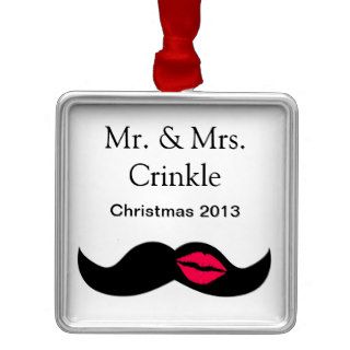 mustache and lips christmas ornaments