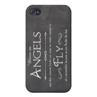 Trendy Chalkboard Women Are Angels Design iPhone 4/4S Case